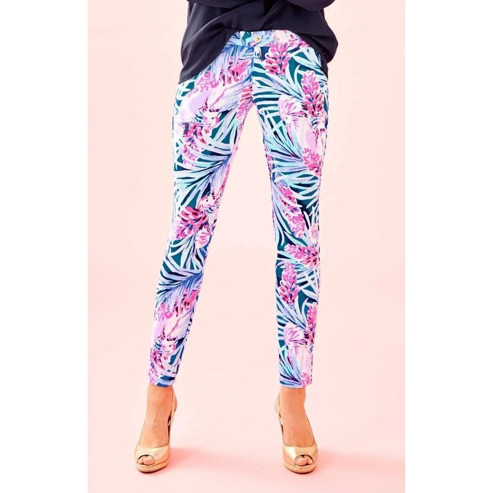 Lilly Pulitzer Kelly Knit Skinny Ankle Pants Women’s Size 6 Mr Peacock NEW